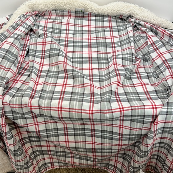 Pottery Barn Holland Plaid Robe Size Large/Extra Large Sherpa Trim - Picture 8 of 13